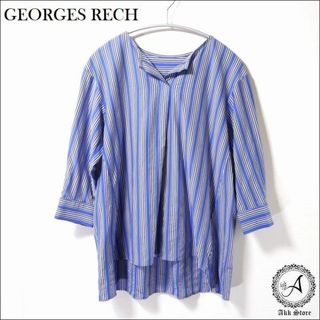 ジョルジュレッシュ(GEORGES RECH)のGEORGES RECH レディース トップス 五分袖 ストライプ ブラウス S(シャツ/ブラウス(長袖/七分))