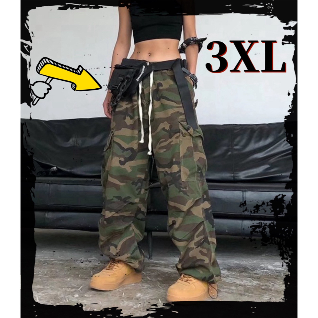 パンツ   カモフラ 迷彩　 ストリート ユニセックス  韓国 メンズのパンツ(ワークパンツ/カーゴパンツ)の商品写真