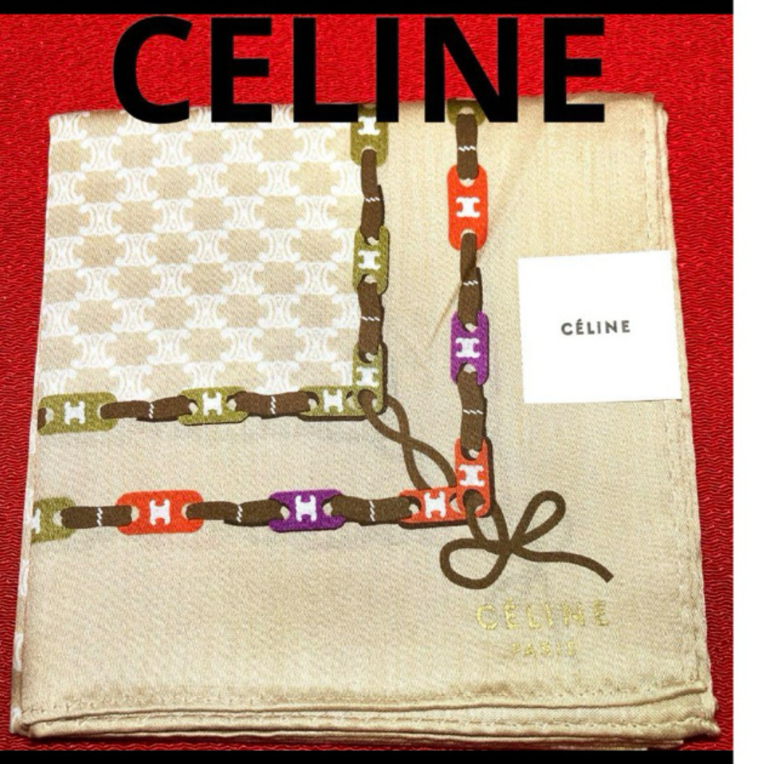 celine(セリーヌ)のCELINE セリーヌハンカチ　旧ロゴマカダム　新品未使用品 レディースのファッション小物(ハンカチ)の商品写真