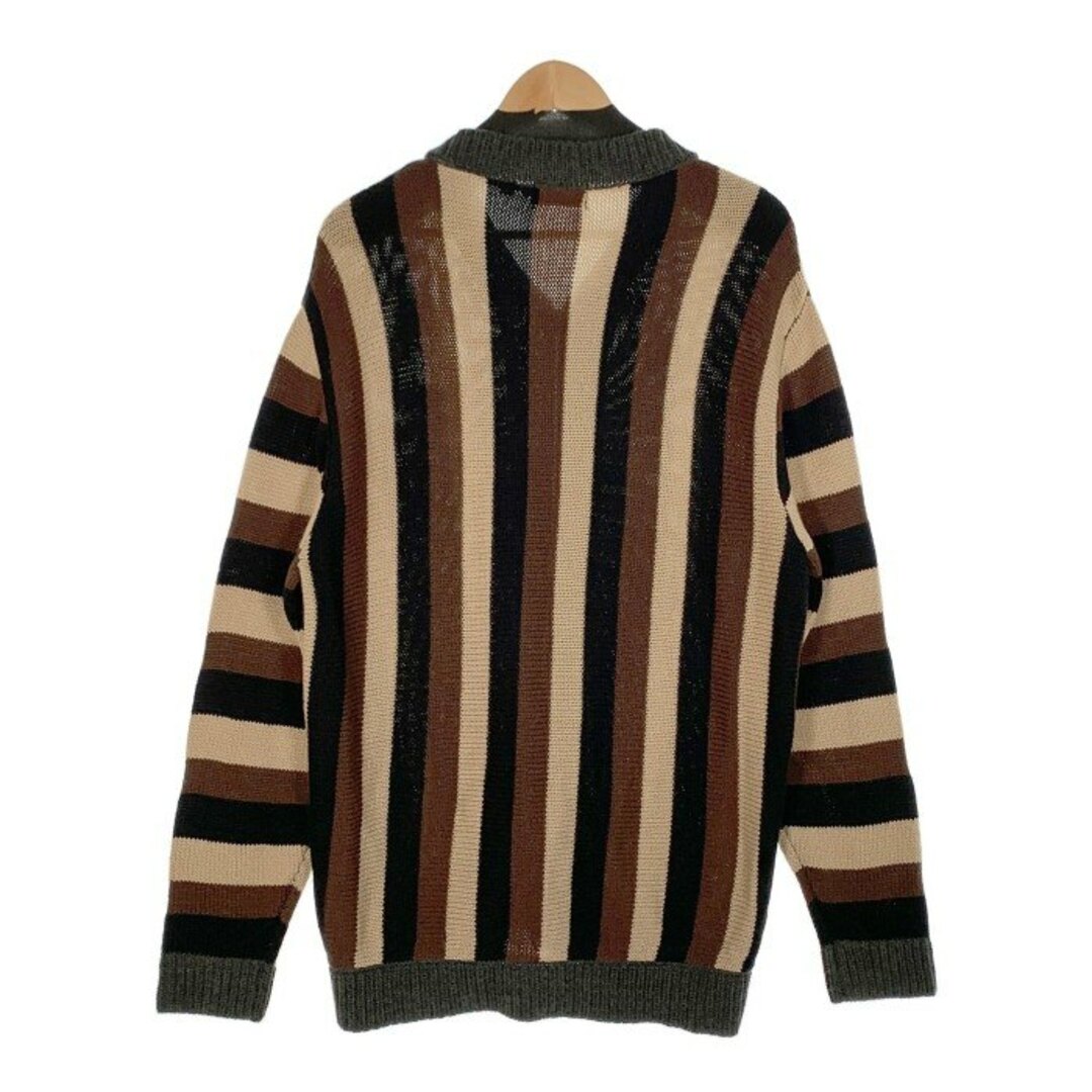 XLARGE(エクストララージ)のXLARGE エクストララージ STRIPE KNIT CARDIGAN ストライプ ニットカーディガン ジップアップ 101224015003 Size XL メンズのトップス(カーディガン)の商品写真