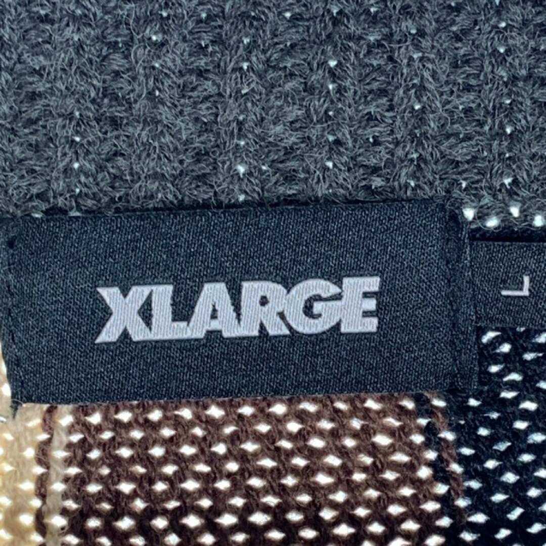 XLARGE(エクストララージ)のXLARGE エクストララージ STRIPE KNIT CARDIGAN ストライプ ニットカーディガン ジップアップ 101224015003 Size XL メンズのトップス(カーディガン)の商品写真