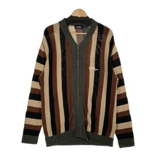 XLARGE エクストララージ STRIPE KNIT CARDIGAN ストライプ ニットカーディガン ジップアップ 101224015003 Size XL