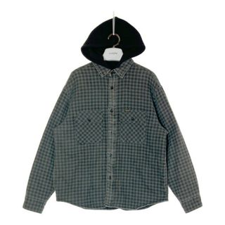 シュプリーム(Supreme)の★Supreme シュプリーム Houndstooth Flannel Hooded shirt グレー sizeS(シャツ)