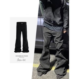 リックオウエンス(Rick Owens)のメンズ　ストラップ付き　フレア　ベルボトム(デニム/ジーンズ)