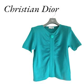 クリスチャンディオール(Christian Dior)のChristian Dior トップス ブラウス レトロ ヴィンテージ グリーン(シャツ/ブラウス(半袖/袖なし))