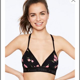 ヴィクトリアズシークレット(Victoria's Secret)の可愛い花柄💐スポーツブラジャー VS PINK XSサイズ　新品未使用(ブラ)