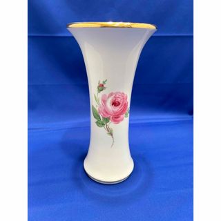 マイセン(MEISSEN)のマイセン　バラ　25cm アンティーク花瓶　トランペット花瓶(花瓶)