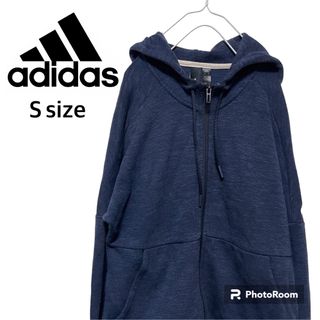 アディダス(adidas)のadidas アディダス ジップアップパーカー Ssize ネイビー(パーカー)