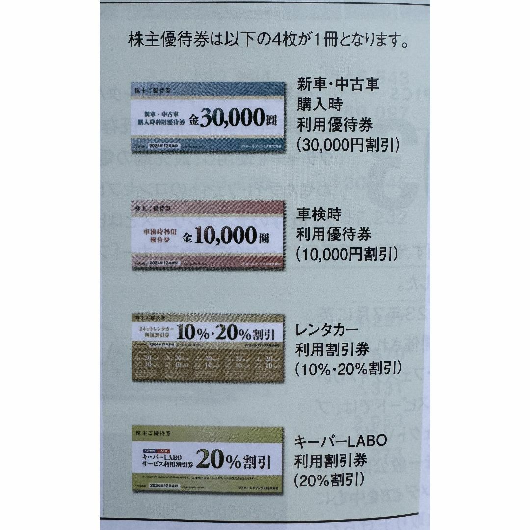 VT 株主優待券 1冊（KeePer LABO キーパーラボ他） チケットの優待券/割引券(その他)の商品写真