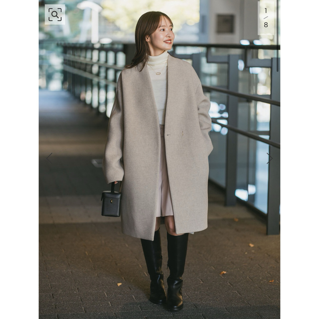 Noble - NOBLE 新品♡ MTRウールカシミヤミニマルVコート38 Noble - NOBLE 新品♡ MTRウールカシミヤミニマルVコート38