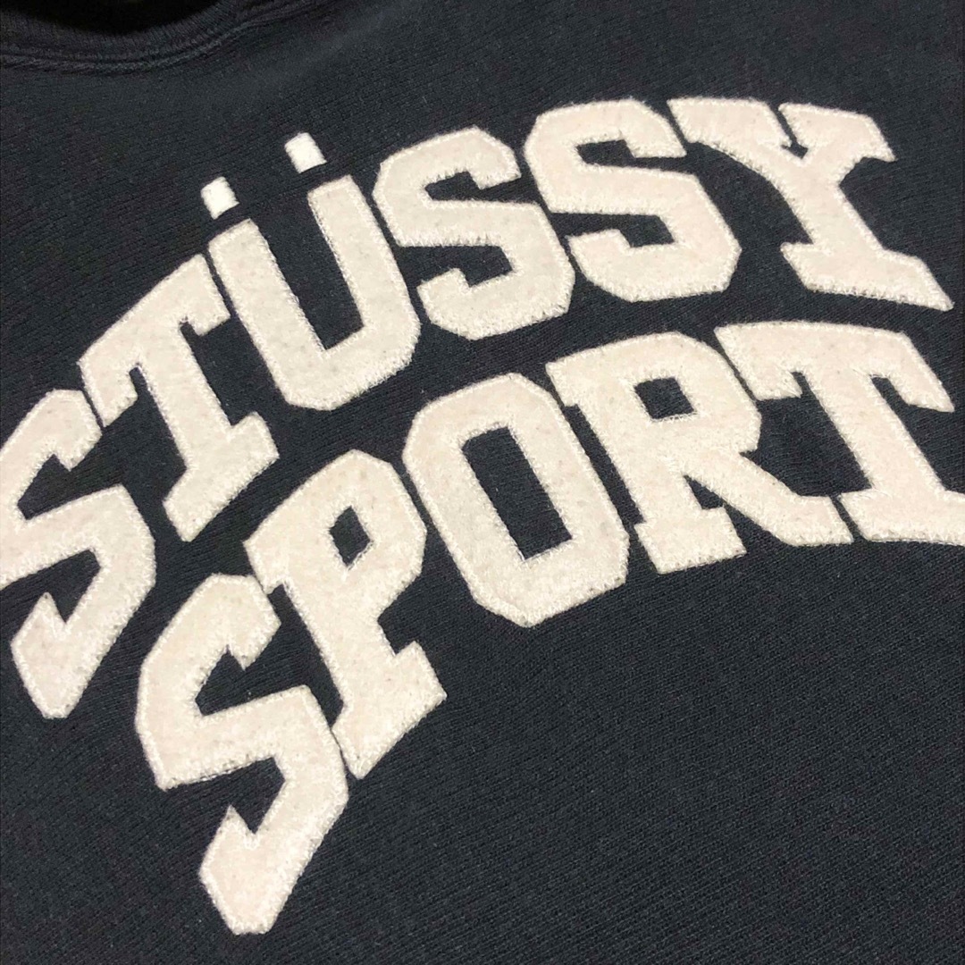 即完売 STUSSY ステューシー チャンピオン パーカー パイル生地ロゴ