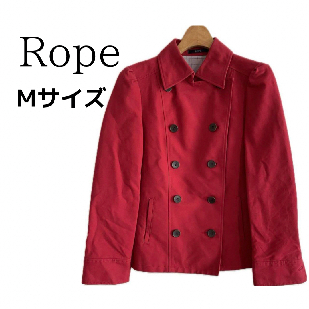 ROPE’(ロペ)のRope ロペ テーラードジャケット 綿100 レッド  7AR M レディースのジャケット/アウター(ピーコート)の商品写真