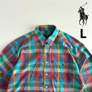 ポロラルフローレン(POLO RALPH LAUREN)のポロ ラルフローレン 長袖シャツ マドラスチェック ワンポイント ポニー刺繍ロゴ(シャツ)