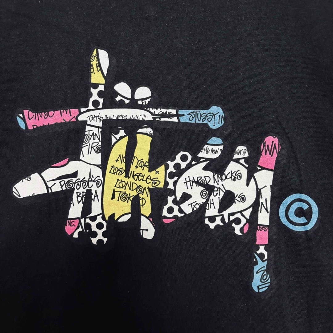 STUSSY(ステューシー)の【希少デザイン】ステューシー　Tシャツ　Lサイズ　ビッグロゴ　カラフル　入手困難 メンズのトップス(Tシャツ/カットソー(半袖/袖なし))の商品写真