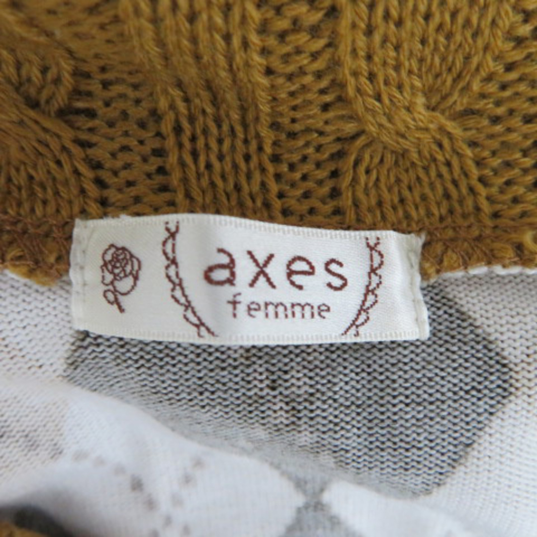 axes femme(アクシーズファム)のアクシーズファム ニット カットソー 長袖 ラウンドネック アーガイルチェック柄 レディースのトップス(ニット/セーター)の商品写真