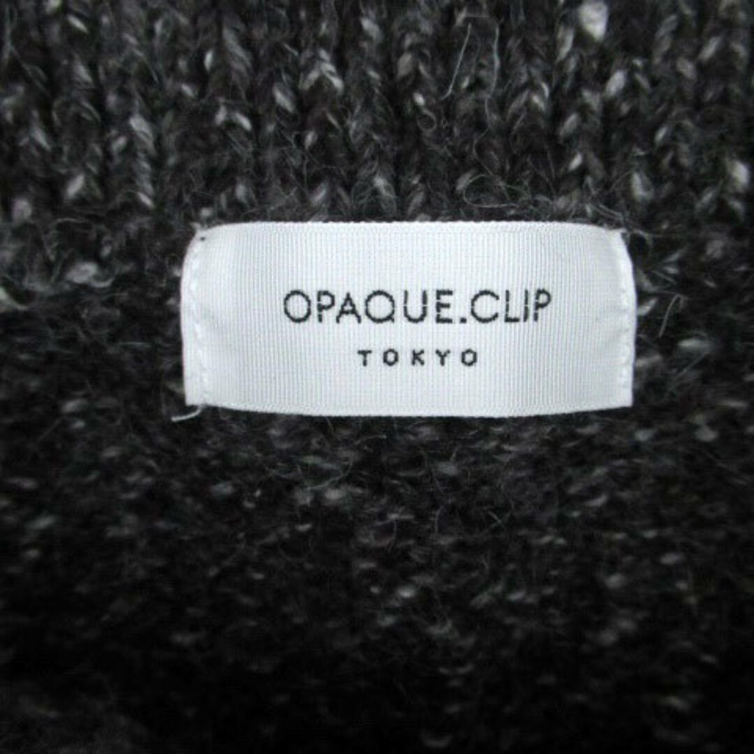 OPAQUE.CLIP(オペークドットクリップ)のオペークドットクリップ ニットワンピース オフショルダー L チャコールグレー レディースのワンピース(ひざ丈ワンピース)の商品写真