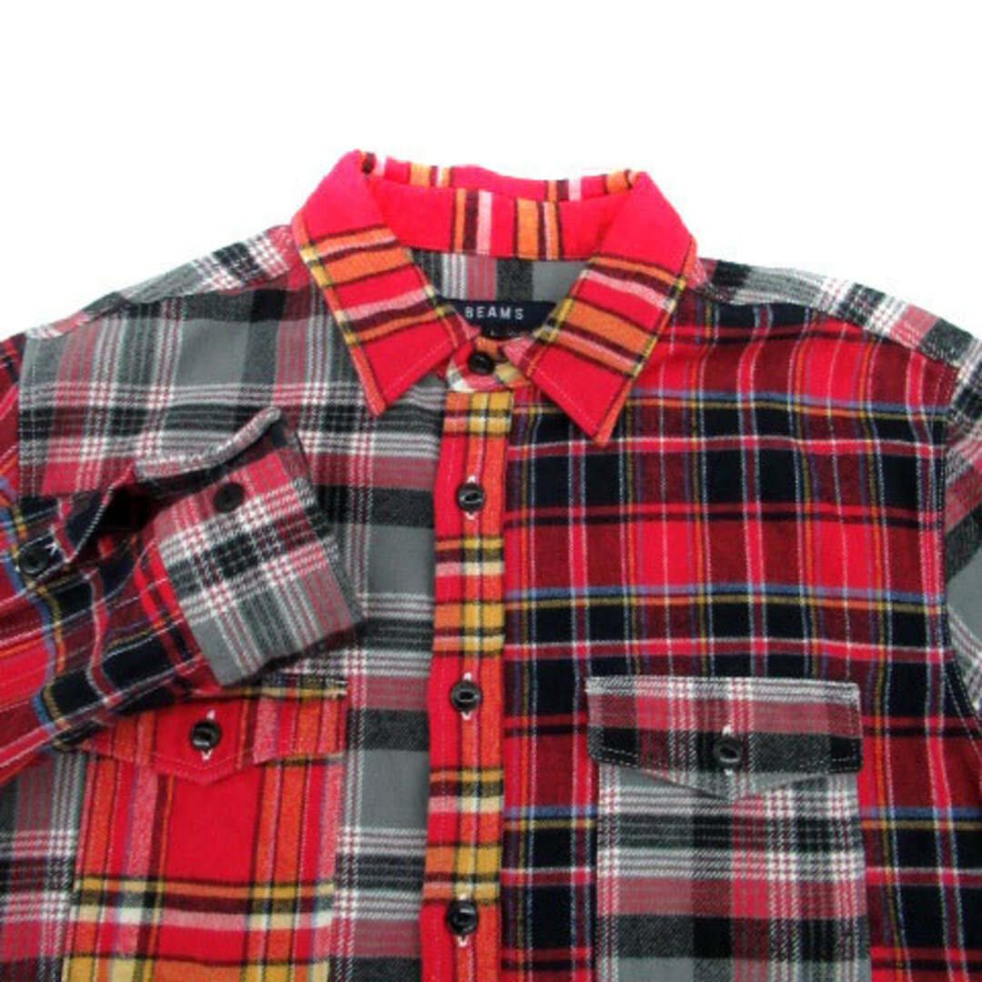 BEAMS(ビームス)のビームス ネルシャツ カジュアルシャツ 長袖 チェック柄 L マルチカラー 赤 メンズのトップス(シャツ)の商品写真