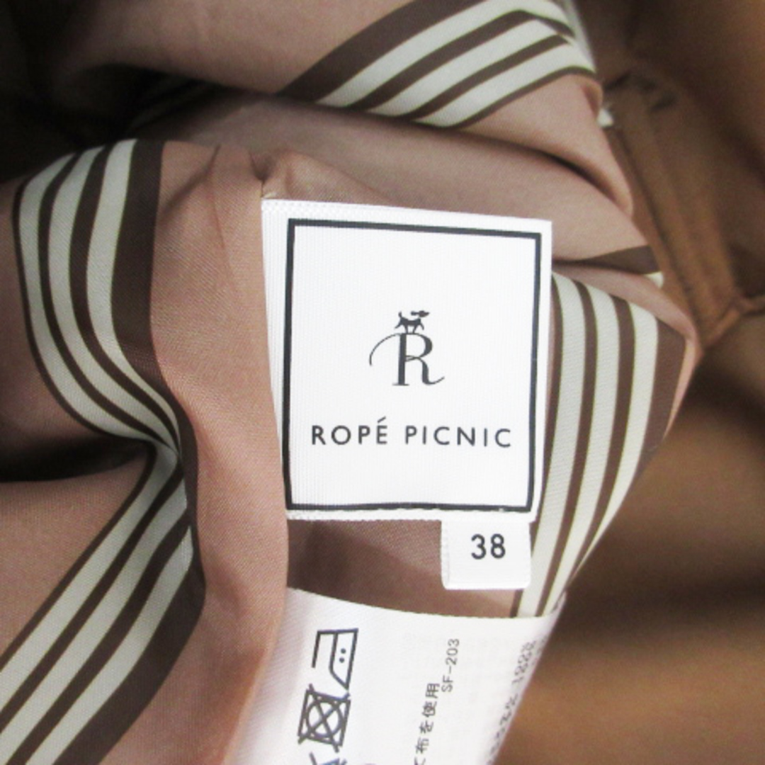 Rope' Picnic(ロペピクニック)のロペピクニック ブルゾンジャケット ミドル丈 スタンドカラー 総裏地 38 茶 レディースのジャケット/アウター(ブルゾン)の商品写真