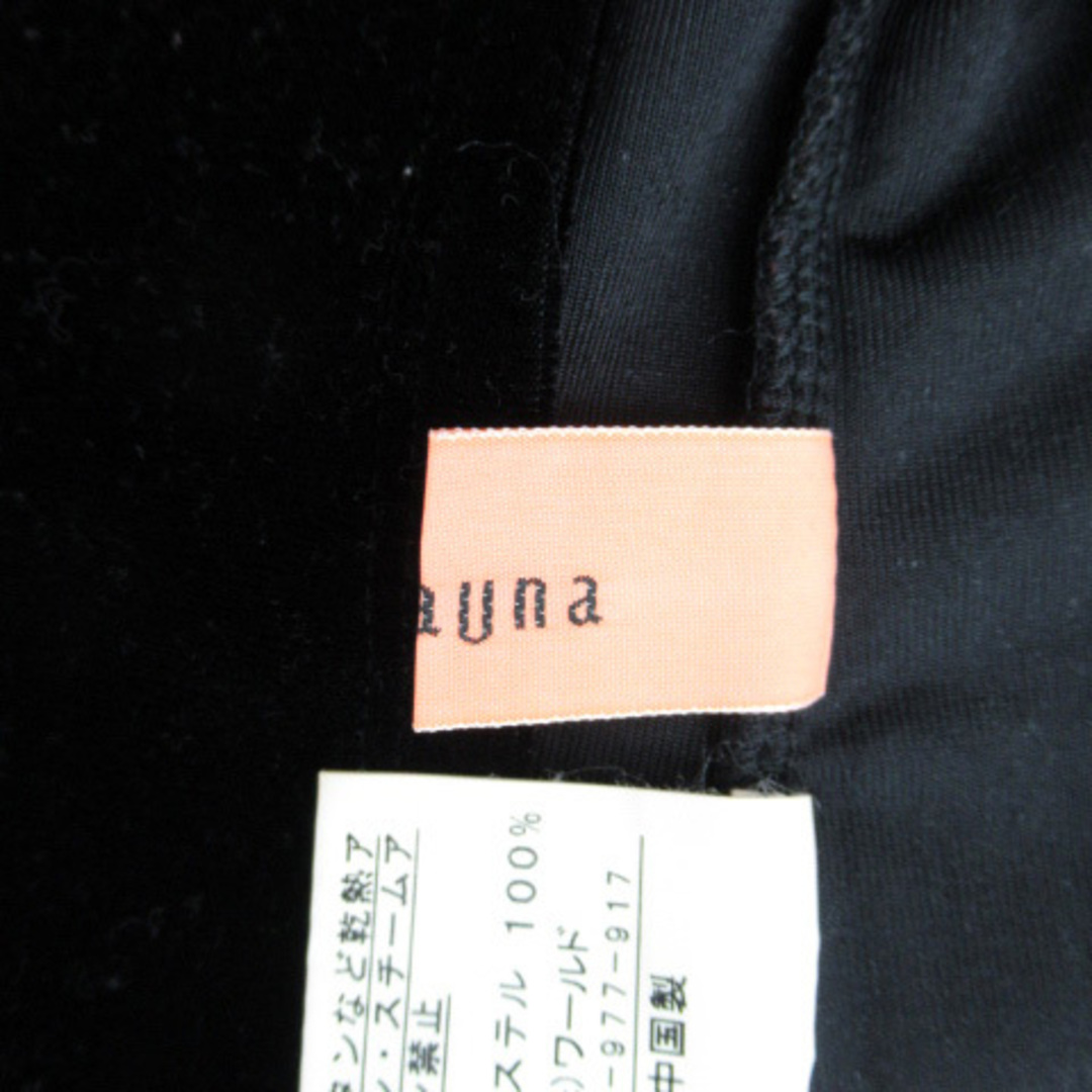 SunaUna(スーナウーナ)のスーナウーナ カットソー 刺繍 ビーズ スパンコール ベロア 38 黒 レディースのトップス(カットソー(半袖/袖なし))の商品写真