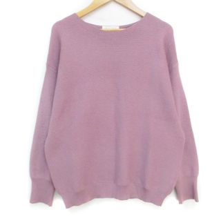 ザショップティーケー(THE SHOP TK)のザショップティーケー ニット カットソー 長袖 ボートネック 無地 M ピンク(ニット/セーター)