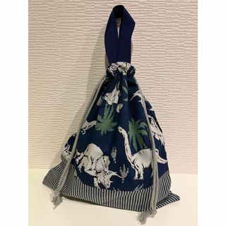 ハンドメイド☆体操服袋☆ダイナソー×ヒッコリー(外出用品)