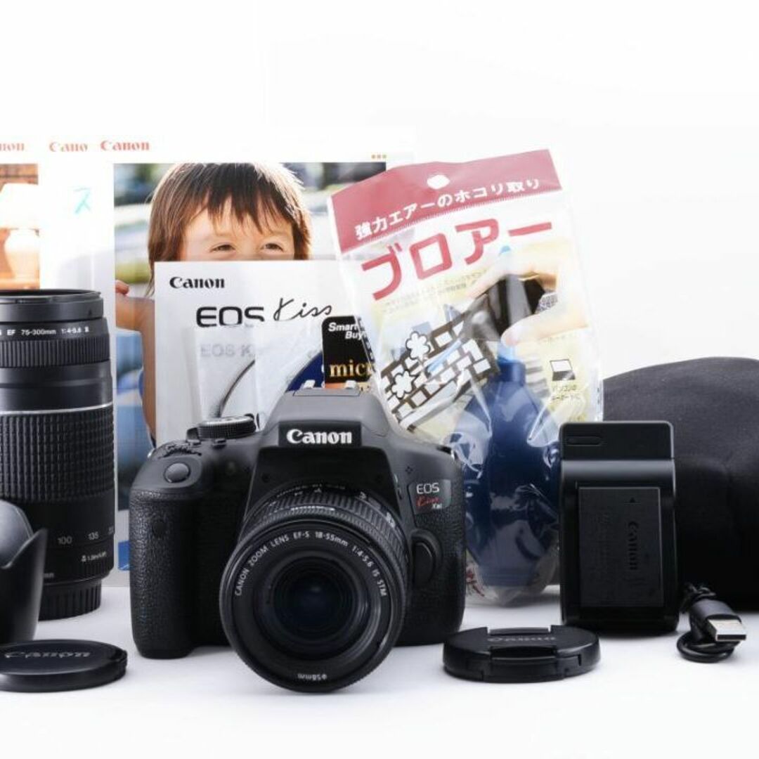 Canon(キヤノン)の❁極美品❁初心者安心❁ Canon EOS Kiss X8i 超望遠 Wレンズ スマホ/家電/カメラのカメラ(デジタル一眼)の商品写真