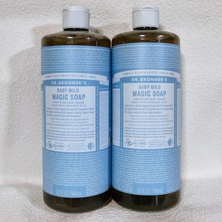 ドクターブロナー(Dr.Bronner)のドクターブロナー マジックソープ(ベビーマイルド)　９４６ml×２本(ボディソープ/石鹸)