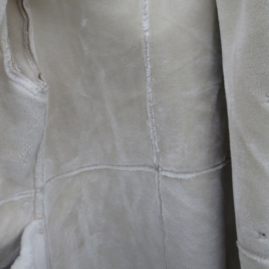 Ray BEAMS(レイビームス)のレイビームス フェイクムートンコート ロング丈 フード付き 0 ベージュ レディースのジャケット/アウター(その他)の商品写真