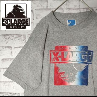 エクストララージ(XLARGE)のX-LARGE　ロゴ　逆さ　Mサイズ ラージ　エクストララージ　グレー　Tシャツ(Tシャツ/カットソー(半袖/袖なし))