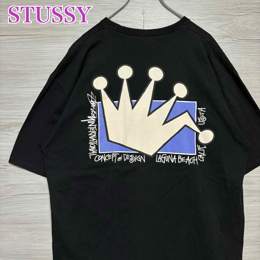 【希少デザイン】ステューシー　Tシャツ　XLサイズ　クラウン　王冠　両面デザイン | フリマアプリ ラクマ