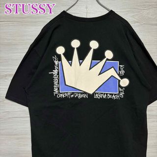 ステューシー(STUSSY)の【希少デザイン】ステューシー　Tシャツ　XLサイズ　クラウン　王冠　両面デザイン(Tシャツ/カットソー(半袖/袖なし))