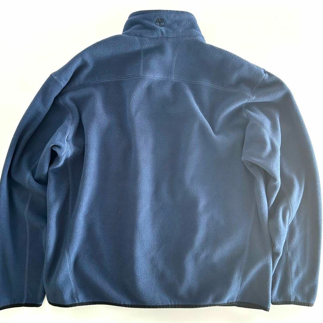 Timberland(ティンバーランド)のtimberland ハーフジップ フリースジャケット ネイビー XL 刺繍ロゴ メンズのトップス(その他)の商品写真