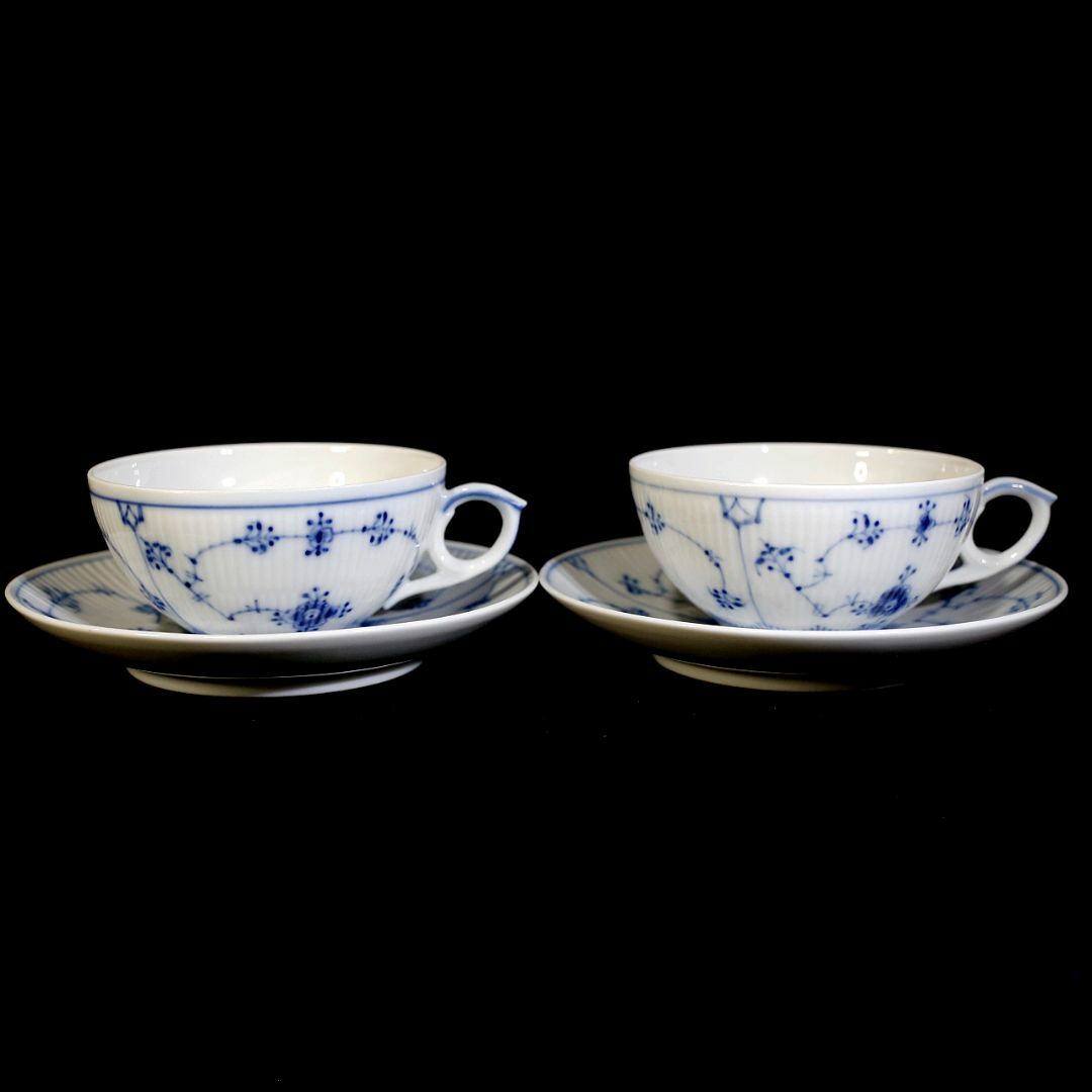 ROYAL COPENHAGEN(ロイヤルコペンハーゲン)の【極美品 ２客セット】ロイヤルコペンハーゲン ブルーフルーテッド Ｃ＆Ｓ ③ インテリア/住まい/日用品のキッチン/食器(食器)の商品写真