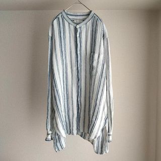 ネストローブ(nest Robe)のCONFECT 先染めリネンストライプバンドカラーシャツ(シャツ)