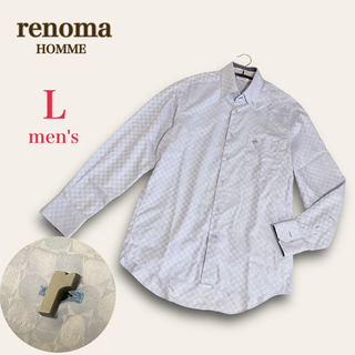 レノマ(RENOMA)のレノマオム　ボタンダウン コットンシャツ　長袖 　L　ライトブルー　ドレスシャツ(シャツ)
