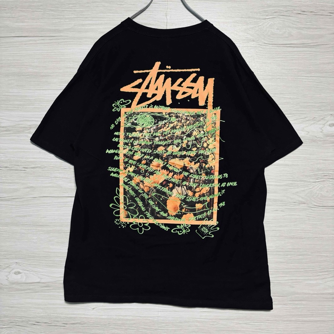 STUSSY(ステューシー)の【希少デザイン】ステューシー　Tシャツ　Lサイズ　バタフライ　蝶々　両面デザイン メンズのトップス(Tシャツ/カットソー(半袖/袖なし))の商品写真