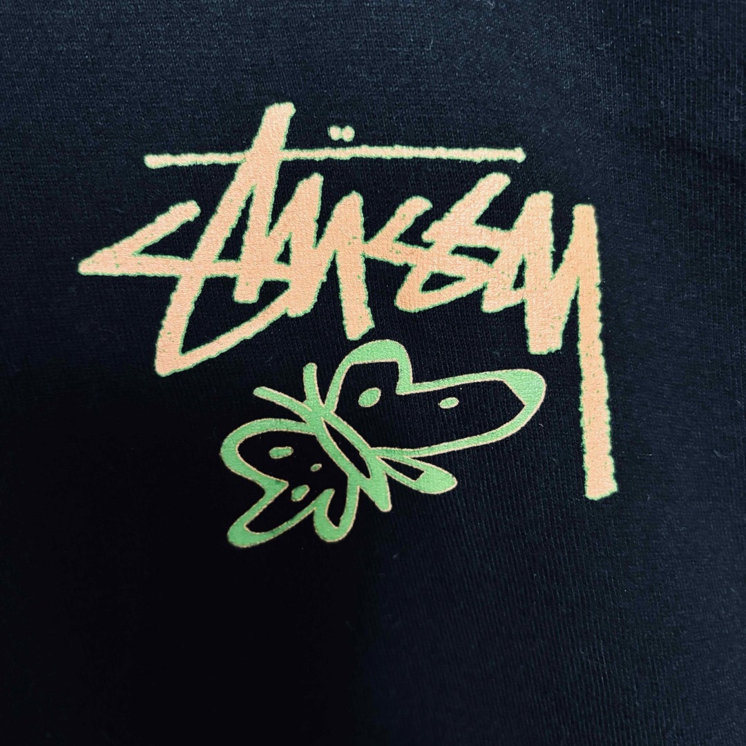 STUSSY(ステューシー)の【希少デザイン】ステューシー　Tシャツ　Lサイズ　バタフライ　蝶々　両面デザイン メンズのトップス(Tシャツ/カットソー(半袖/袖なし))の商品写真