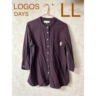 ロゴス(LOGOS)のLOGOS DAYS ロゴスデイズ　チェックシャツ　紫　LL(シャツ/ブラウス(長袖/七分))