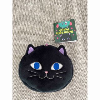 カルディ(KALDI)のKALDIカルディ　ネコ　リバーシブルポーチ　グリーンモンスター&ねこ(ポーチ)