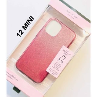 ケイトスペードニューヨーク(kate spade new york)のケイトスペード iPhone 12 MINI ケース グリッターオンブレ レッド(iPhoneケース)