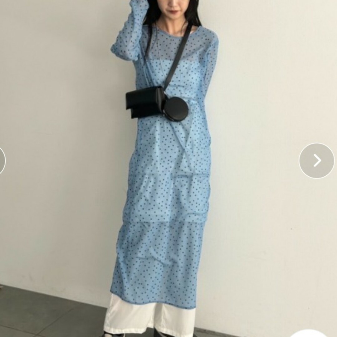 emmi atelier(エミアトリエ)のemmi atelier 2wayシアードットワンピース レディースのワンピース(ロングワンピース/マキシワンピース)の商品写真