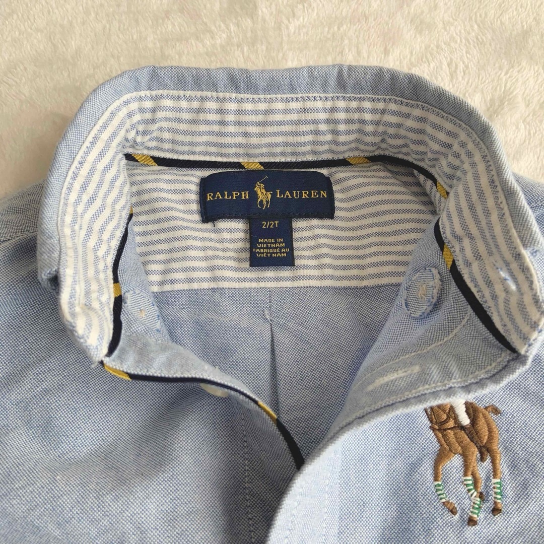 Ralph Lauren(ラルフローレン)の美品★ラルフローレン★長袖シャツ★ビッグポニー★ブルー★90-95 キッズ/ベビー/マタニティのキッズ服男の子用(90cm~)(ブラウス)の商品写真