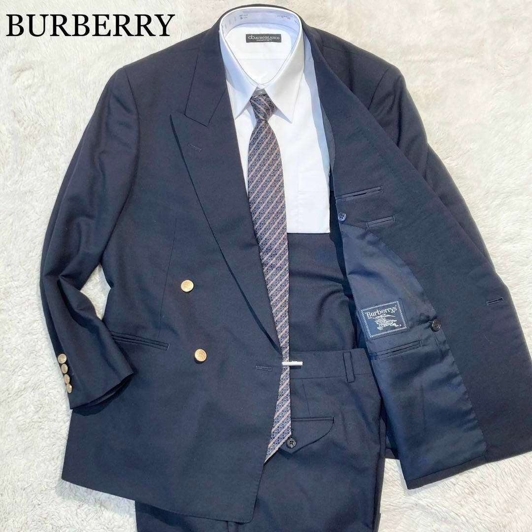 BURBERRY(バーバリー)の【未使用級】バーバリー スーツ ネイビー 紺 ダブル 銀ボタン BE4 ゆったり メンズのスーツ(セットアップ)の商品写真