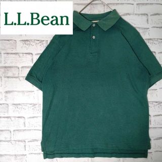 エルエルビーン(L.L.Bean)のLLBean　エルエルビーン　ポロシャツ　グリーン　L　古着　グリーン(ポロシャツ)