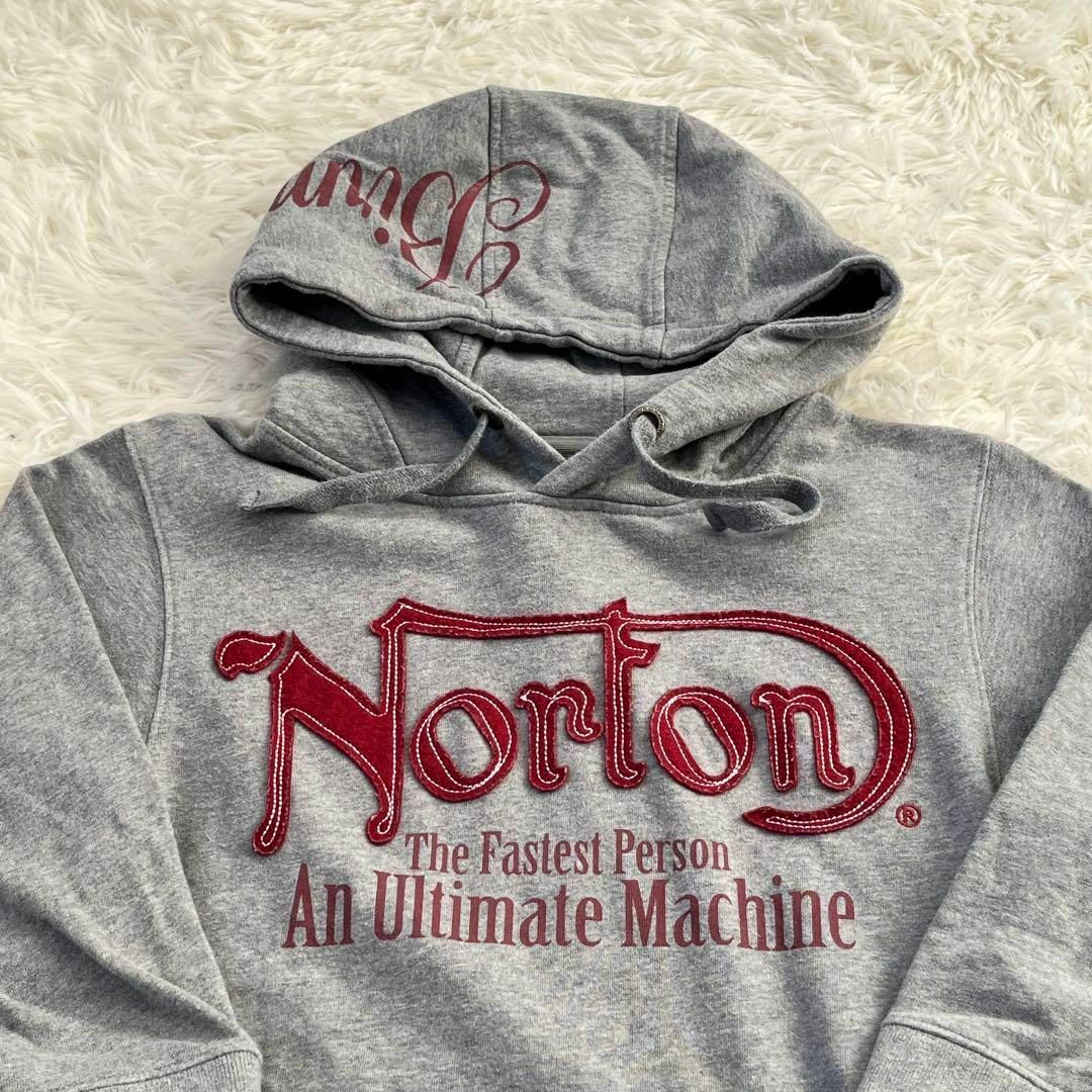 Norton(ノートン)のNorton ノートン パーカー スウェット ロゴ 刺繍 グレ レディースのトップス(パーカー)の商品写真