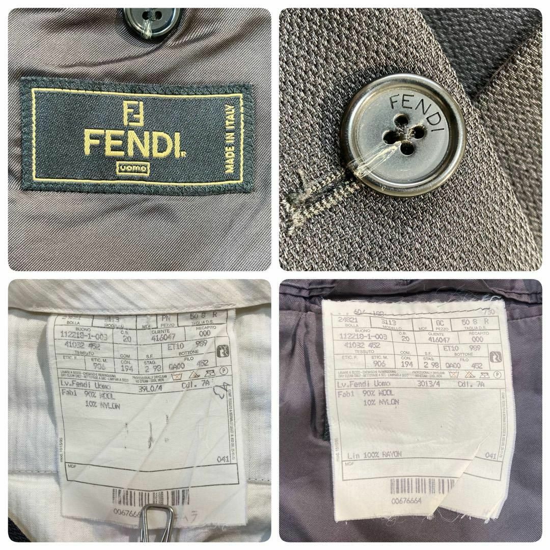 FENDI(フェンディ)の【極美品】FENDI フェンディ スーツ ブラック 黒 50R XL メンズのスーツ(セットアップ)の商品写真