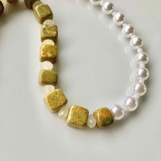 beads necklace＊yellow jade (ネックレス)