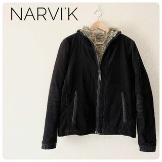 ナルヴィック(NARVI’K)の美品‼NARVI'Kナルヴィック　レディースファージャケット　綿100％　L(ブルゾン)