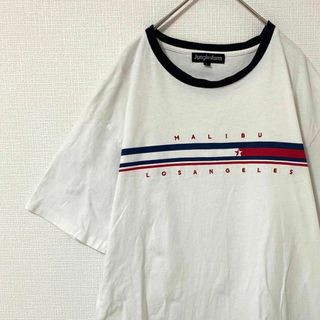 ナチュラルヴィンテージ(natuRAL vintage)のTシャツ 半袖 ボーダー 刺繍 L ヴィンテージ(Tシャツ/カットソー(半袖/袖なし))