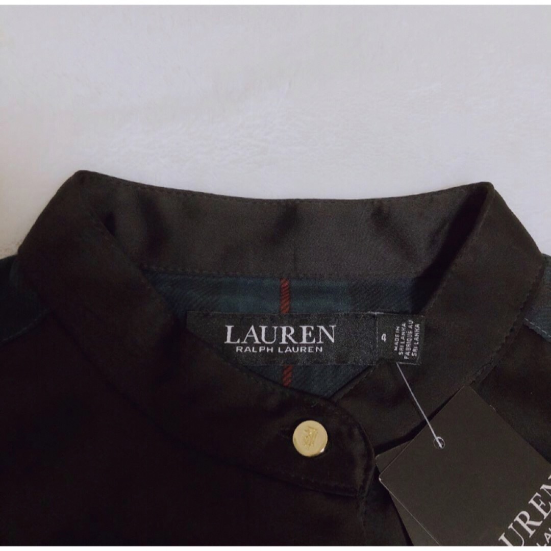 POLO RALPH LAUREN(ポロラルフローレン)の新品　RALPH LAUREN ラルフローレン　チェック　ワンピース　ドレス　4 レディースのワンピース(ひざ丈ワンピース)の商品写真